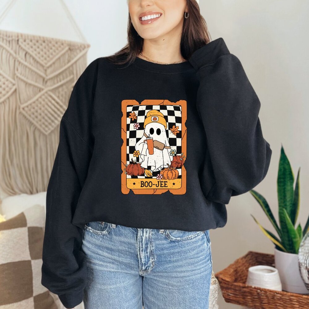 CUTE GHOST BOO-JEE CREWNECK SWEATER